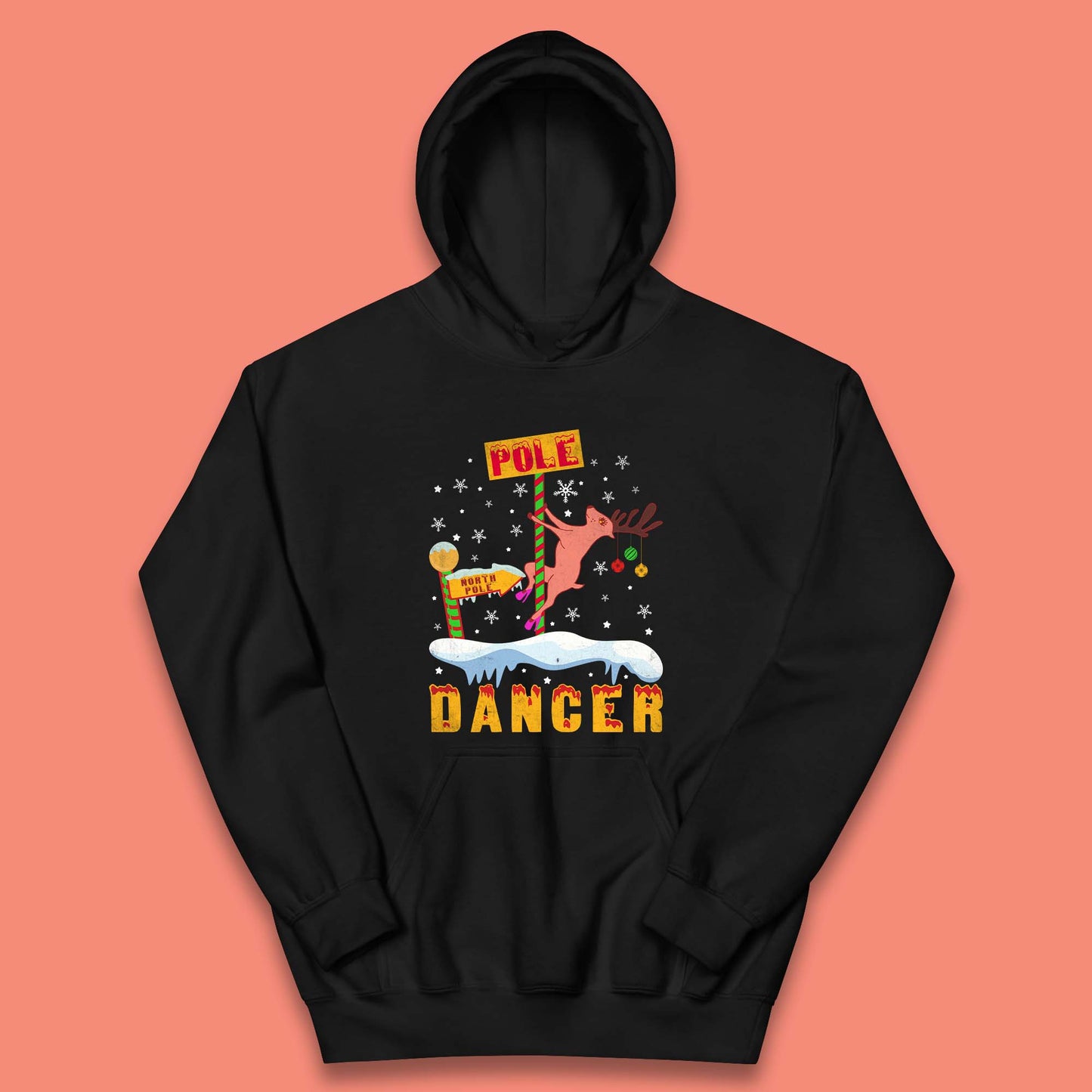 North Pole Dancer Christmas Kids Hoodie