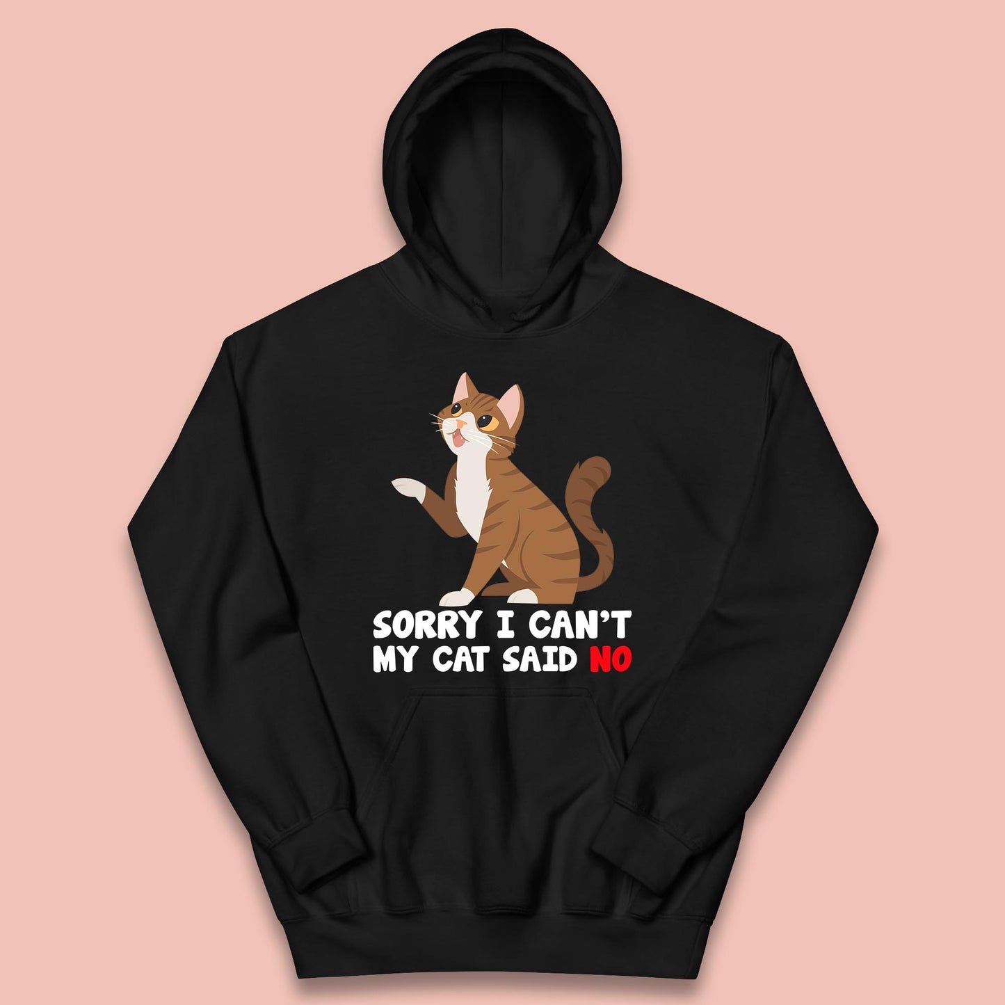 Sorry I Can't, My Cat Said No Funny Cats Lover Gift Kids Hoodie