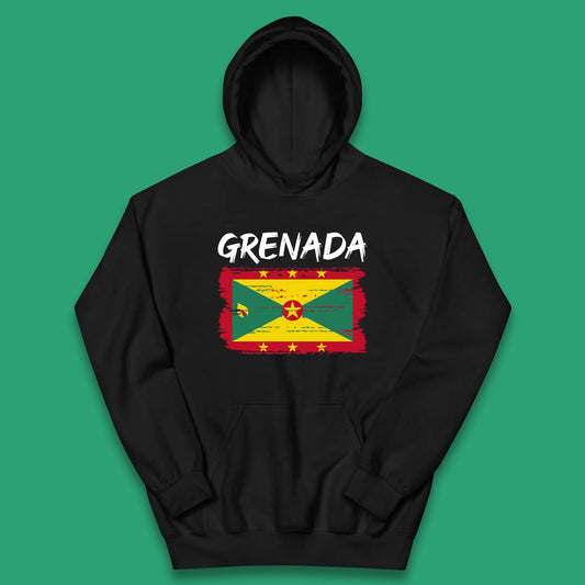 Grenada Flag Distressed Grenadian Heritage Country In The Caribbean Kids Hoodie