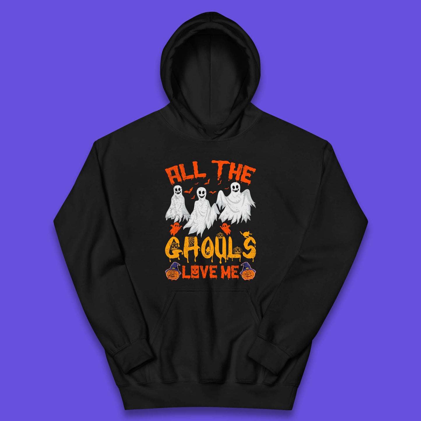 All The Ghouls Love Me Halloween Funny Horror Spooky Boo Ghost Kids Hoodie