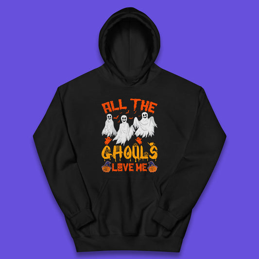 All The Ghouls Love Me Halloween Funny Horror Spooky Boo Ghost Kids Hoodie