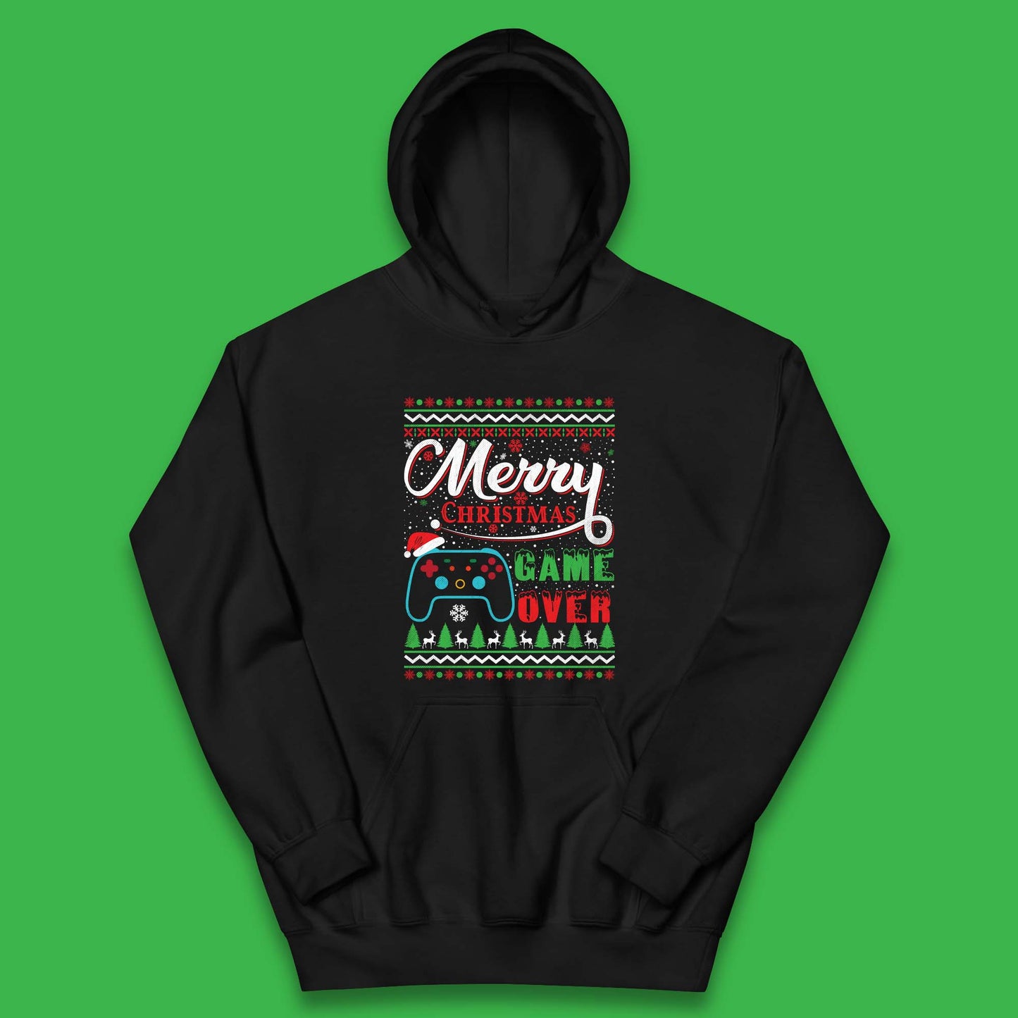 Merry Christmas Game Over Kids Hoodie