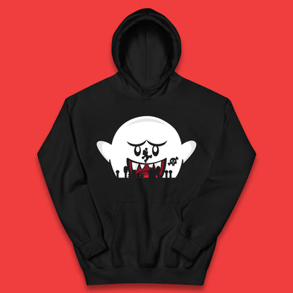 Super Mario Boo Trick Or Treat Halloween Nintendo Mario Iconic Ghost Boo Kids Hoodie