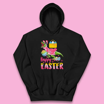 Happy Dinosaur Easter Kids Hoodie