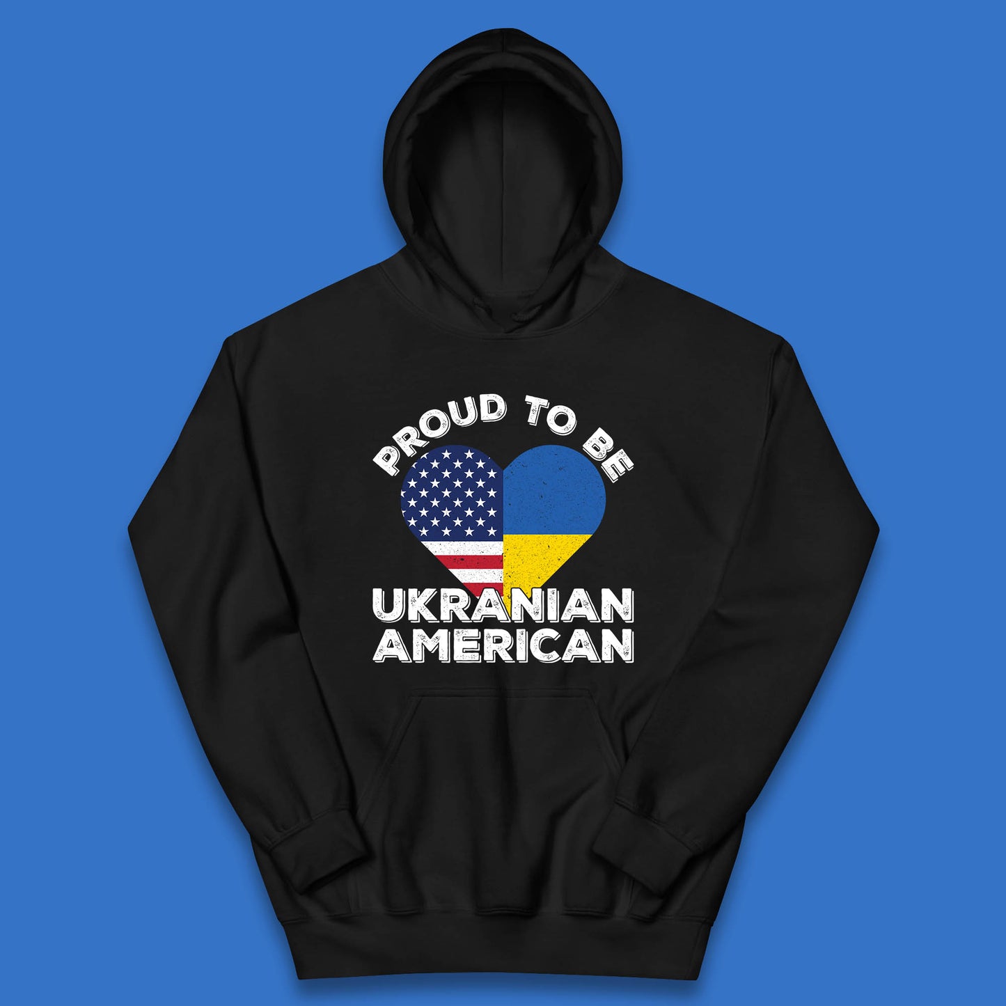 Proud To Be Ukrainian American Patriotic Ukraine And USA Ukrainian Flag Kids Hoodie