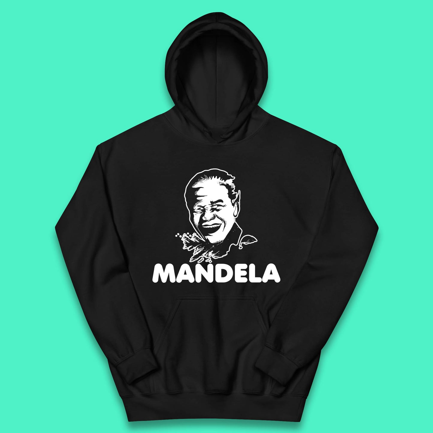 Mandela Portrait Art Black Lives Matter Nelson Mandela International Day Kids Hoodie