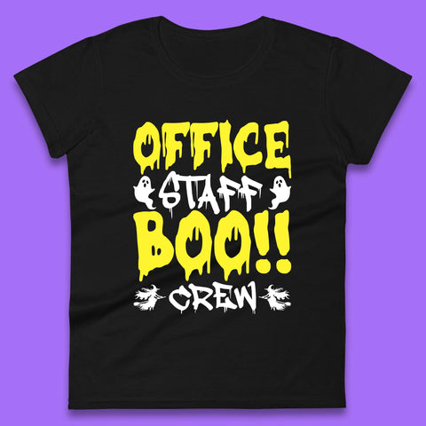 Office Staff Boo Crew Halloween Office Squad Boo Ghost Office Crew Womens Tee Top