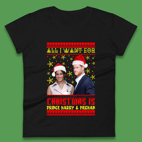 Prince Harry & Meghan Christmas Womens T-Shirt