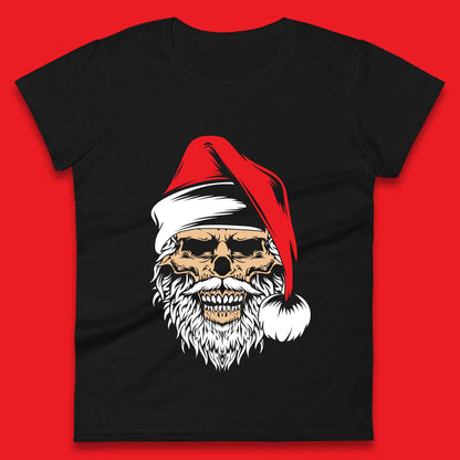 christmas gothic skull santa hat t shirt