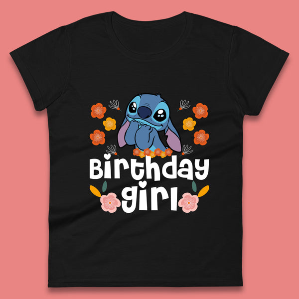 Birthday Girl Disney Stitch Cartoon Character Lilo & Stitch Birthday Party Ohana Stitch Lover Womens Tee Top