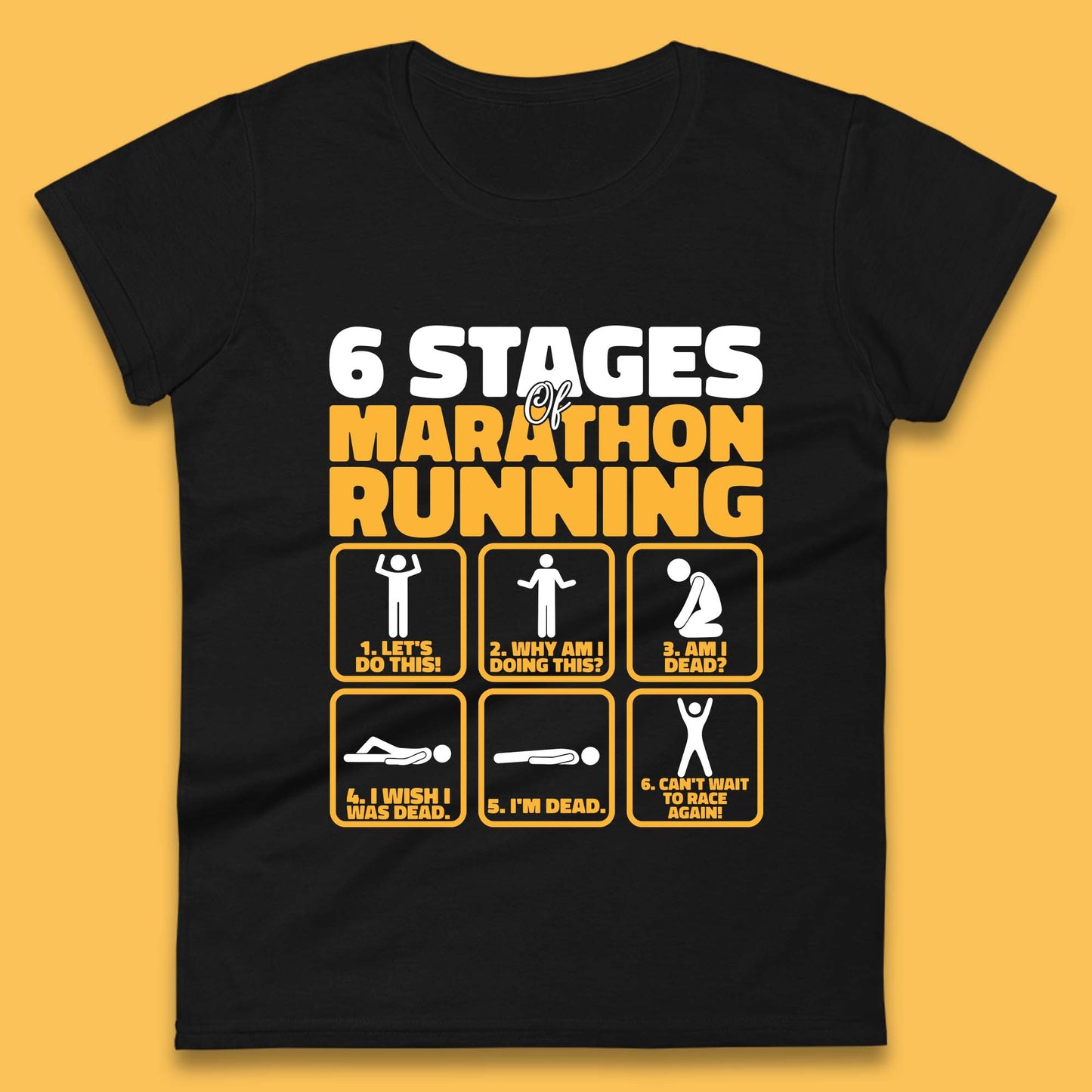 6 Stages Of Marathon Running Womens Tee Top