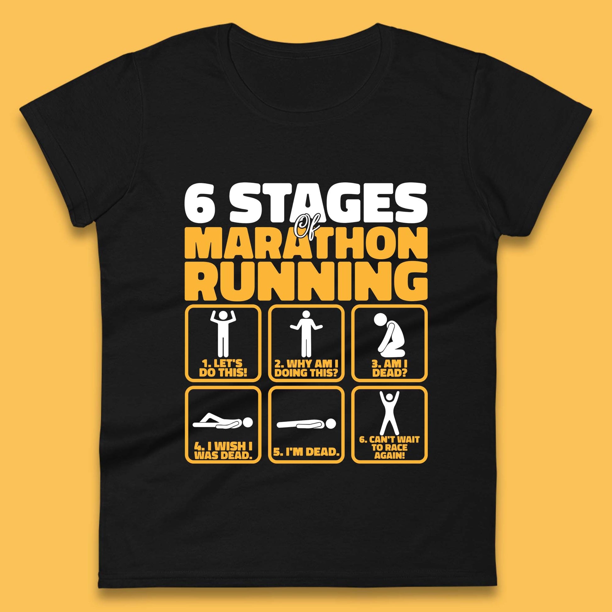 6 Stages Of Marathon Running Womens Tee Top