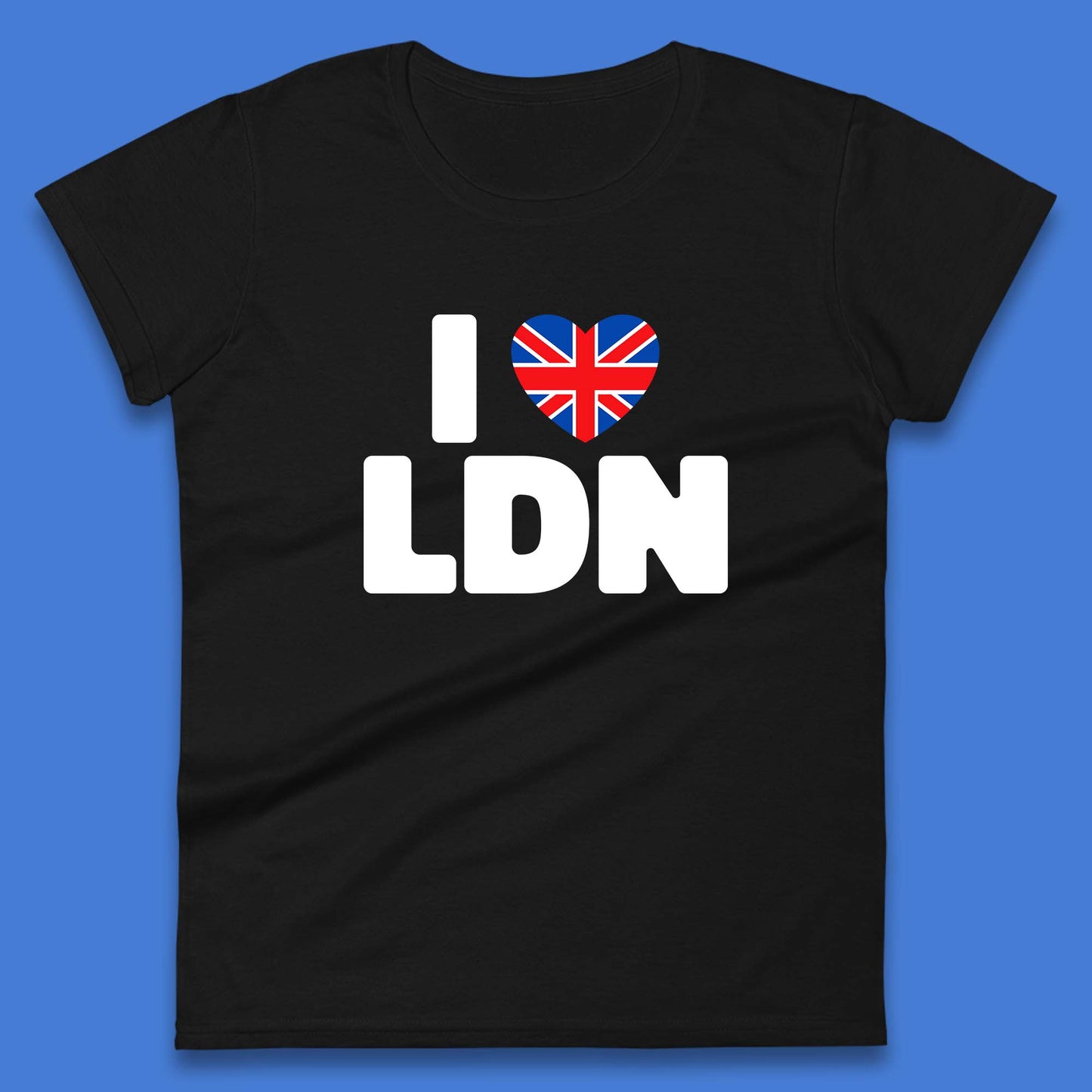 I Love LDN UK United Kingdom British England I Love London Womens Tee Top