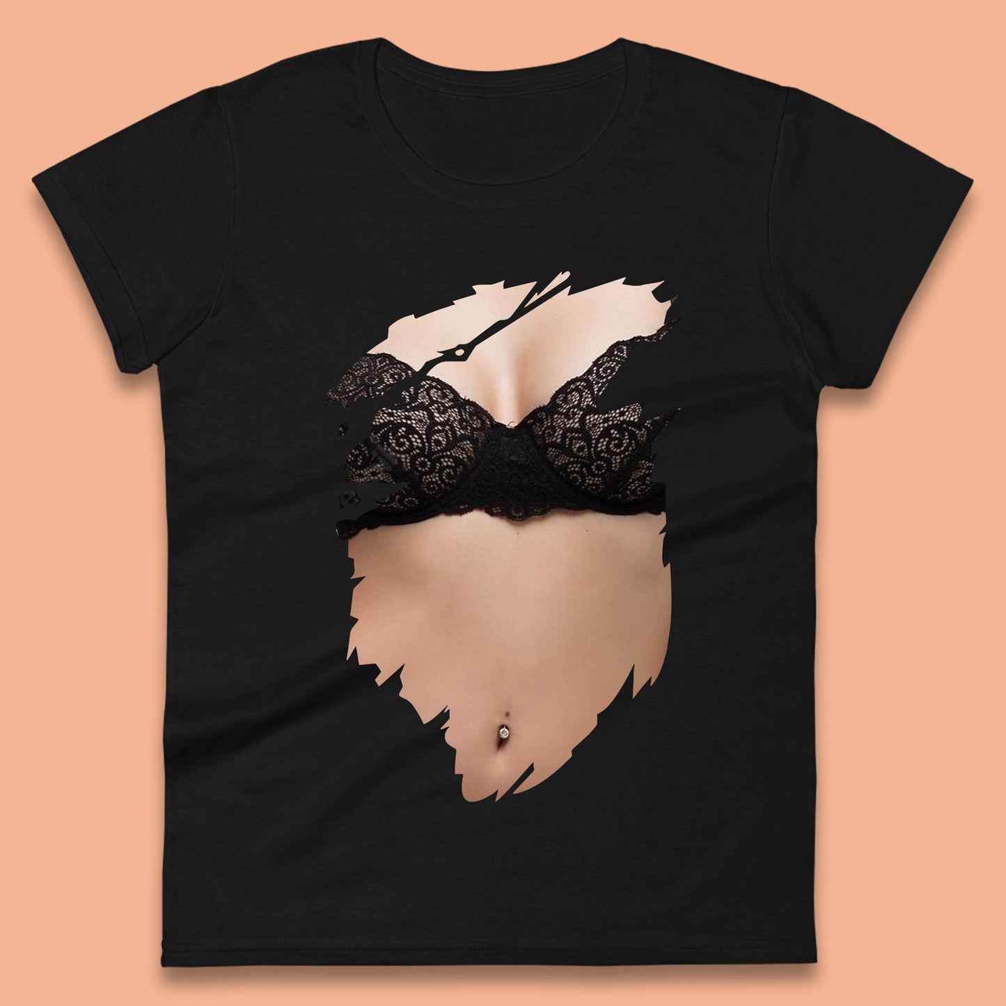 Beautiful Sexy Glamour Blonde Girl Stylish Trendy Summer Fashion Sexy Bra Womens Tee Top