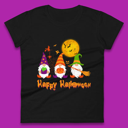 Happy Halloween Gnomies Spooky Witch Gnomes Scary Gnome Lover Womens Tee Top