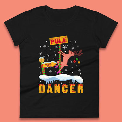 North Pole Dancer Christmas Womens T-Shirt