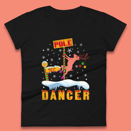North Pole Dancer Christmas Womens T-Shirt
