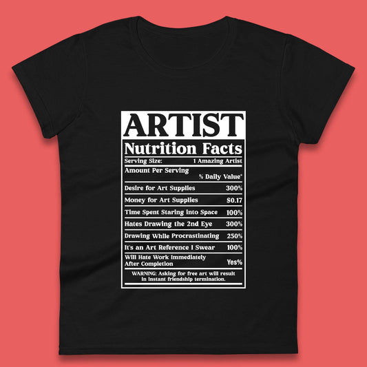 Artist Nutrition Facts Womens T-Shirt