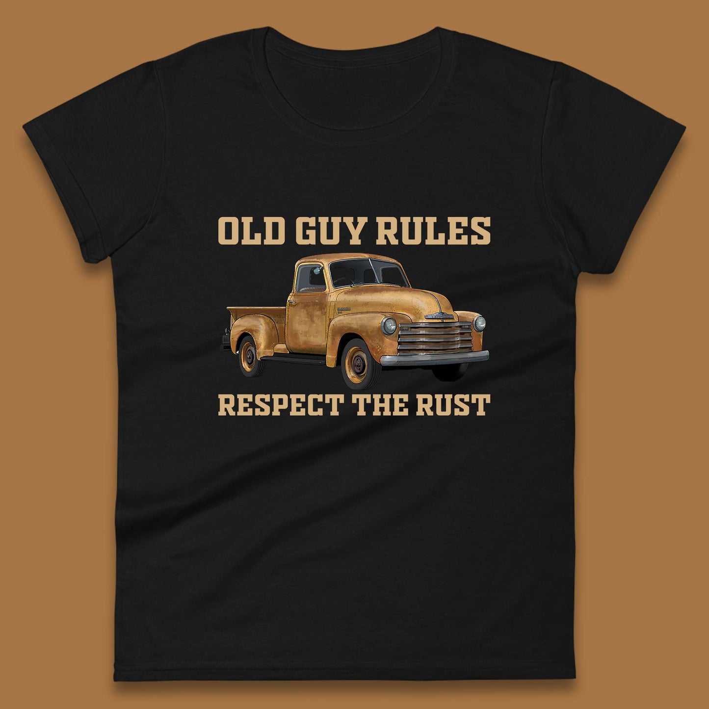 Old Guy Rules Respect The Rust Truck Classic Antique Truck Enthusiasts Womens Tee Top
