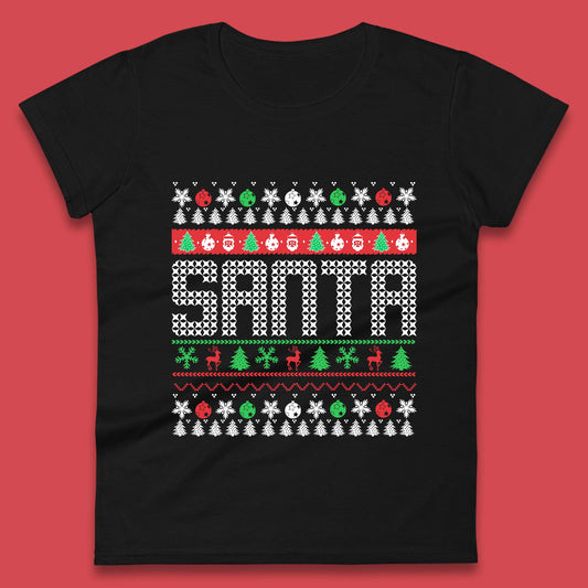 christmas santa claus womens t shirt