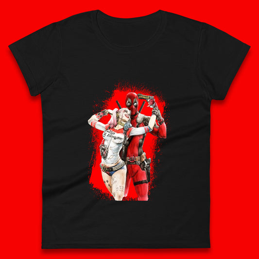 Hot DC Anime Suicide Squad Harley Quinn Deadpool Fanfiction Poster Funny Superheroes DC Comics Deadpool E Quinn Womens Tee Top