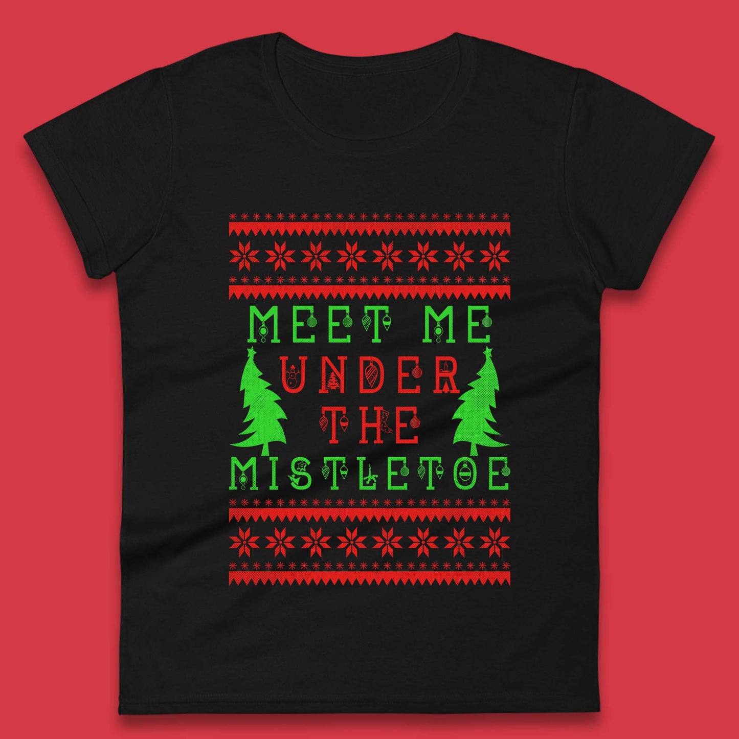 mistletoe christmas womens t shirt