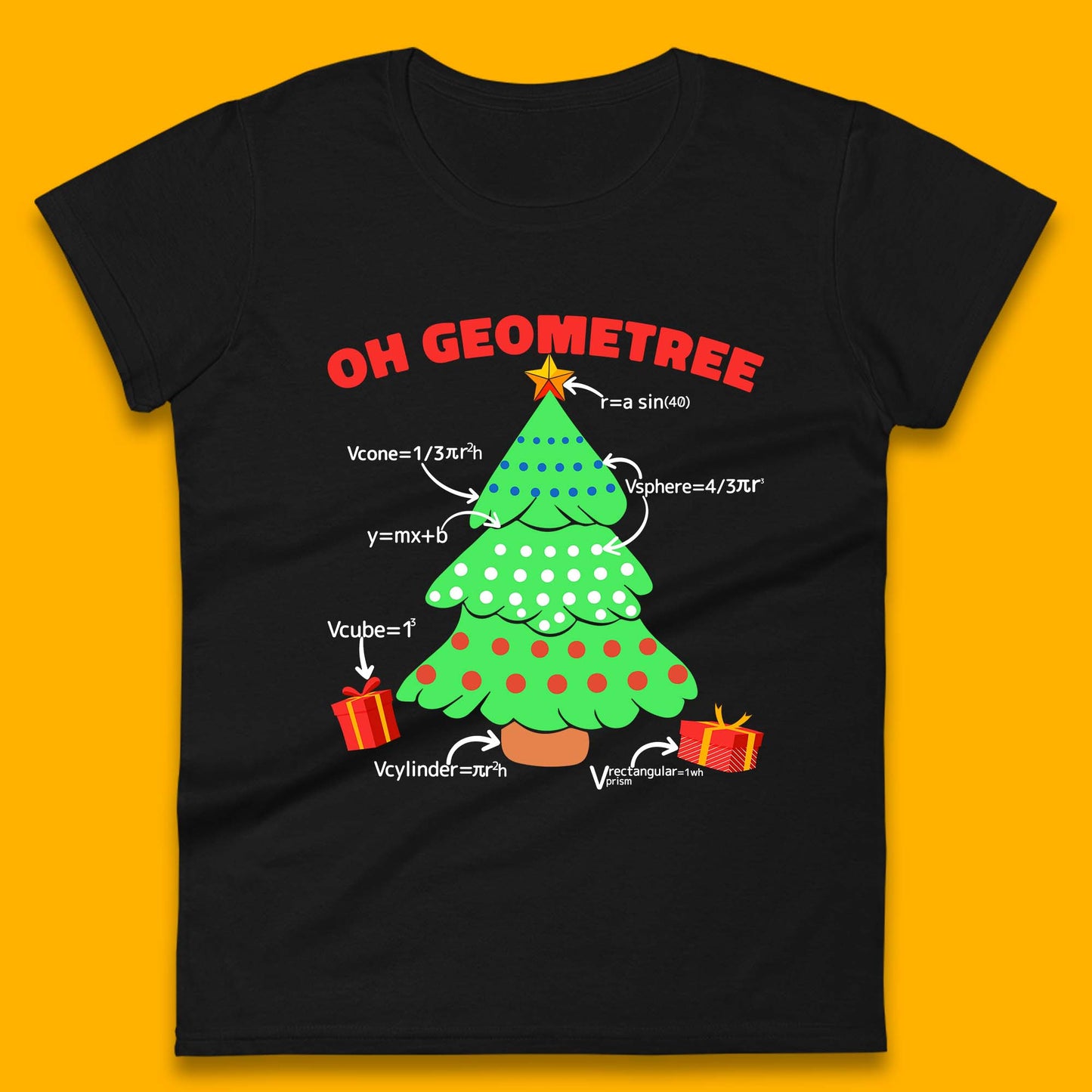 oh geometree christmas tree math geometry womens top