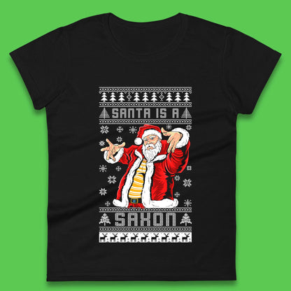 Santa is A Saxon Christmas Womens T-Shirt