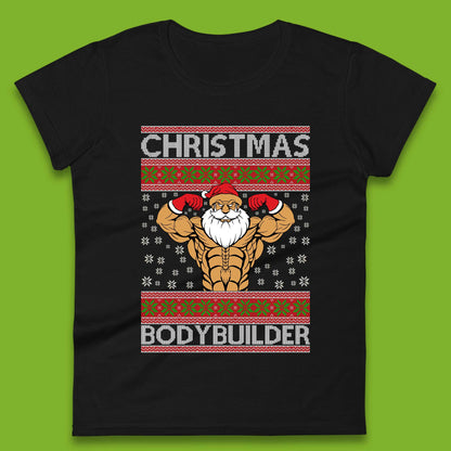 Ugly Christmas Bodybuilder Womens T-Shirt