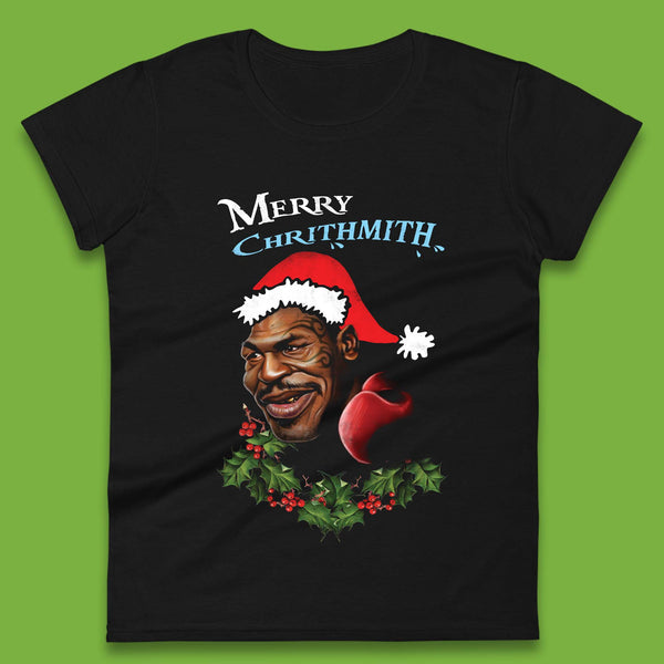 Mike Tyson Merry Chrithmith Womens T-Shirt