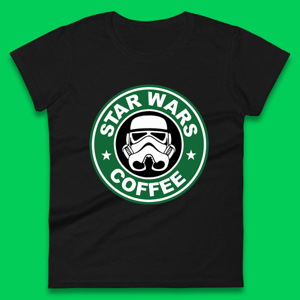 Star Wars Coffee Stormtrooper Sci-fi Action Adventure Movie Character Starbucks Coffee Spoof Star Wars 46th Anniversary Womens Tee Top