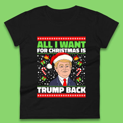 Trump Back Christmas Womens T-Shirt