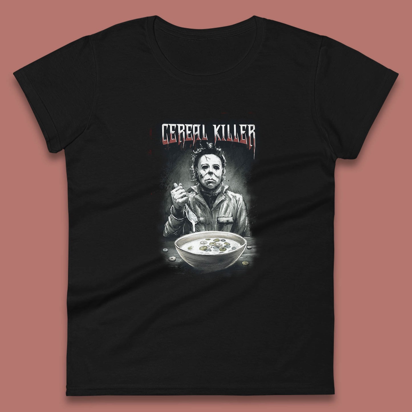 Michael Myers Cereal Killer Halloween Serial Killer Horror Movie Character Womens Tee Top
