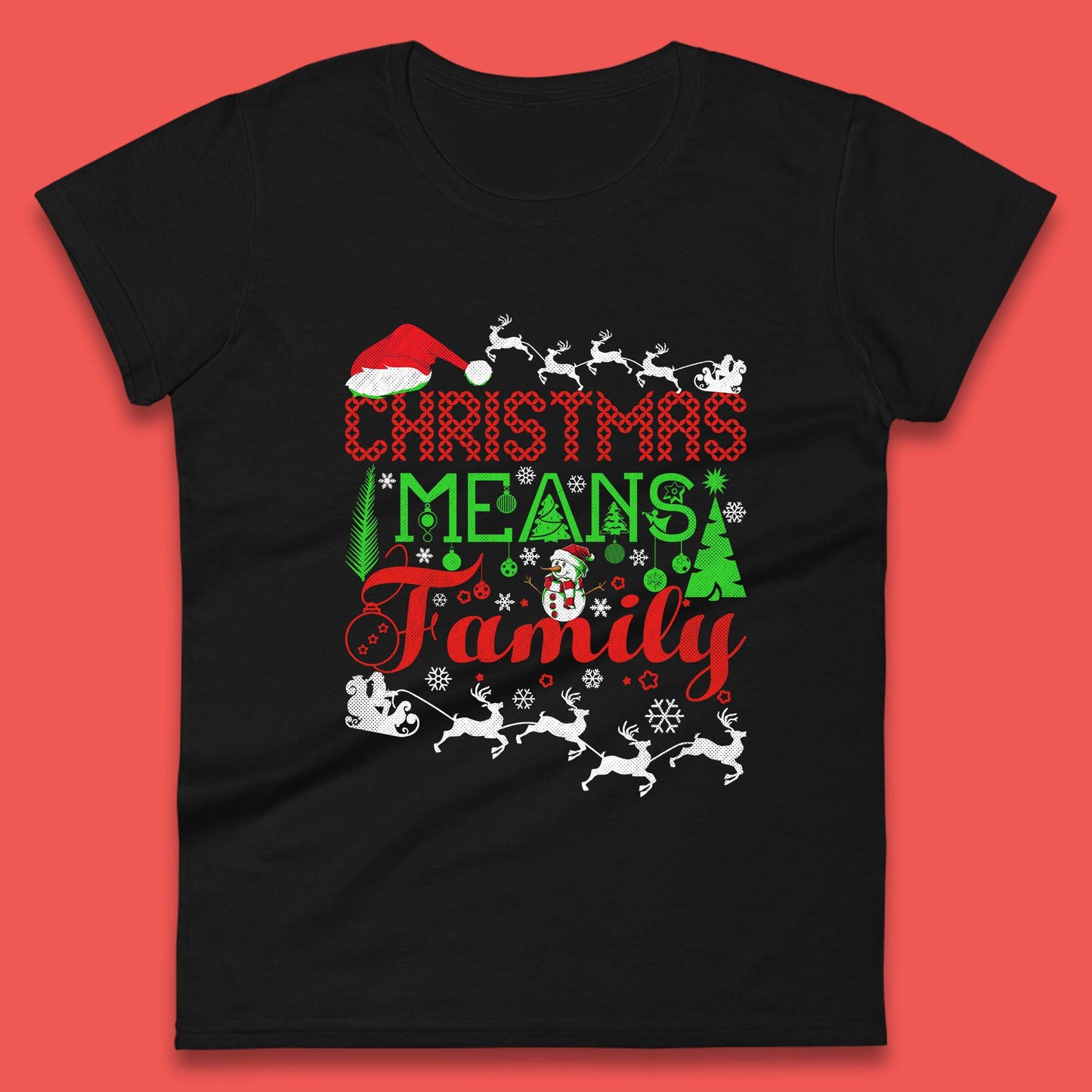 christmas means family womens top