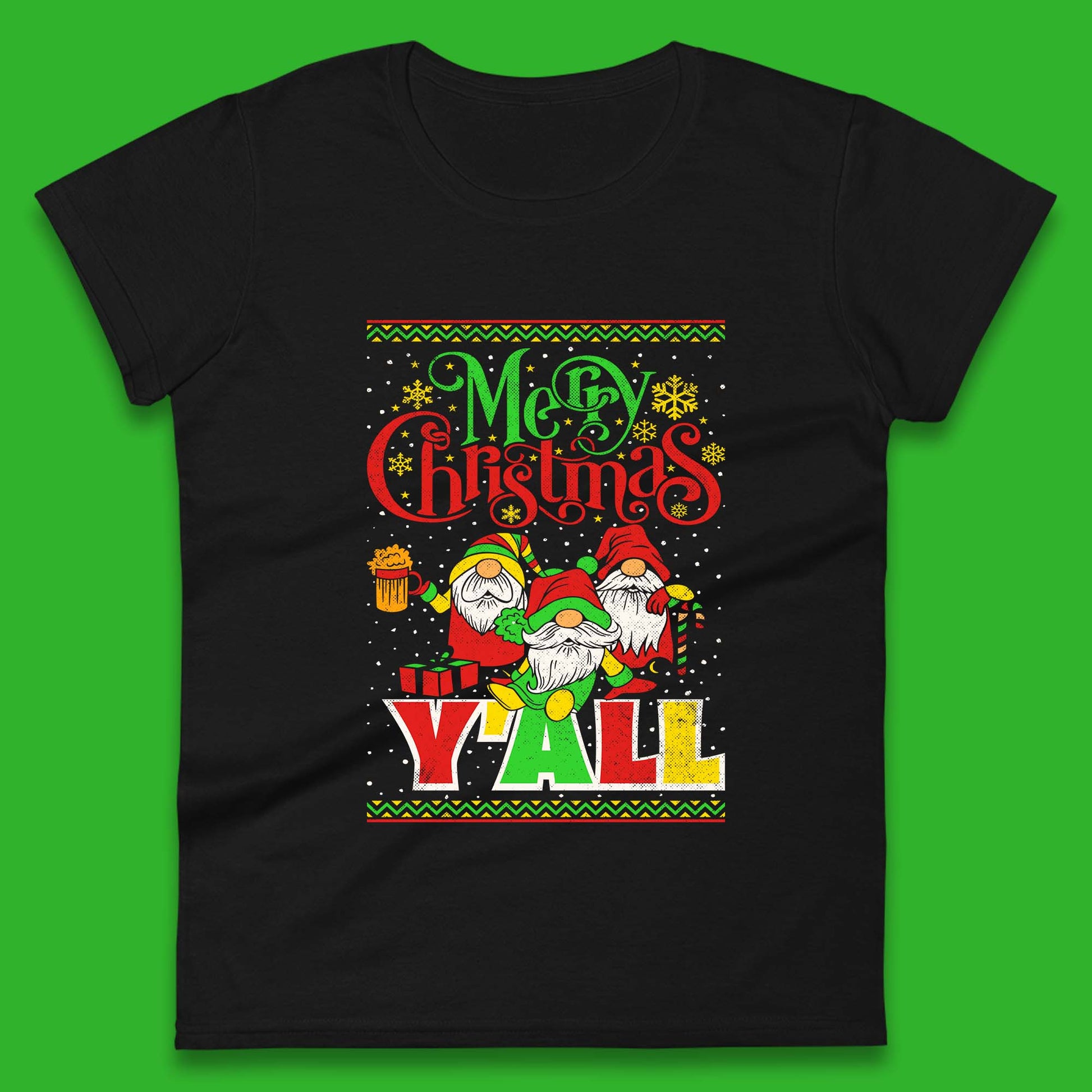 gnome christmas womens tee