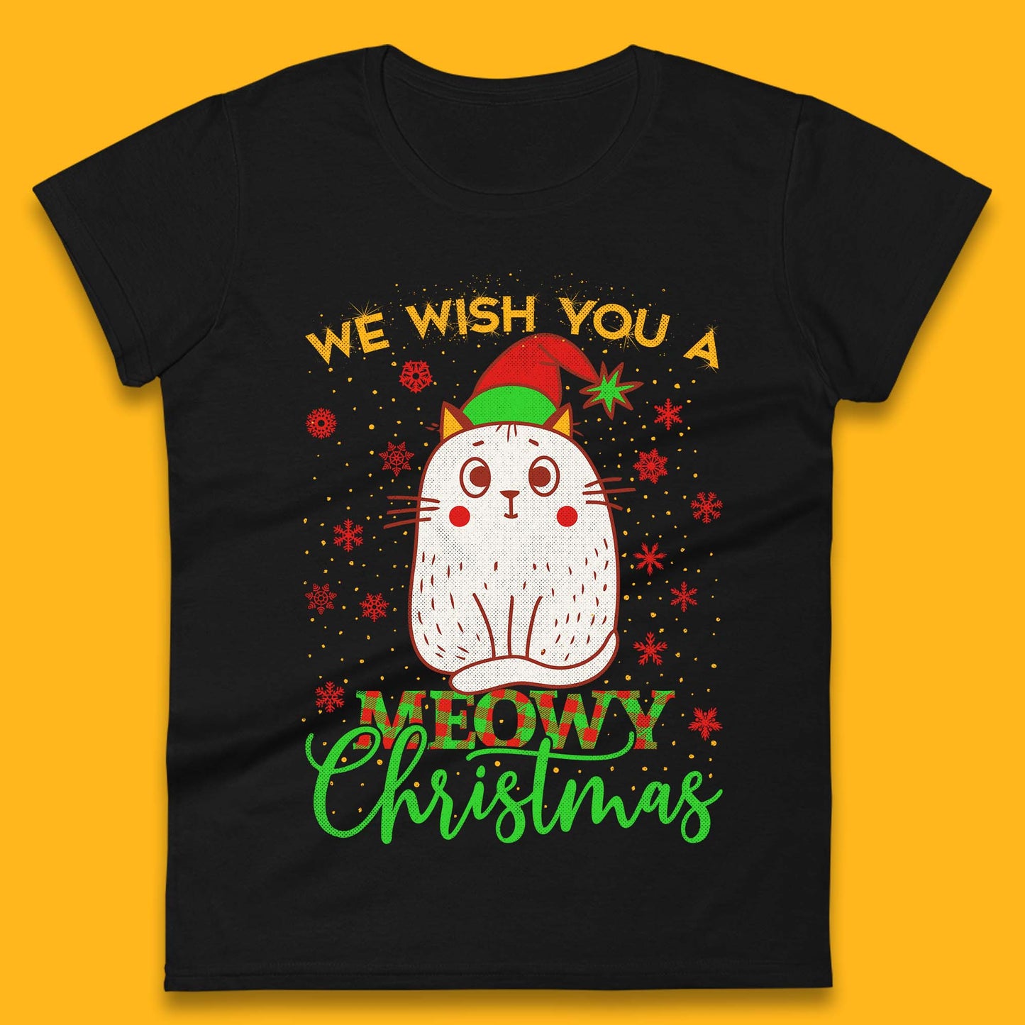 Meowy Christmas Ladies T-Shirt