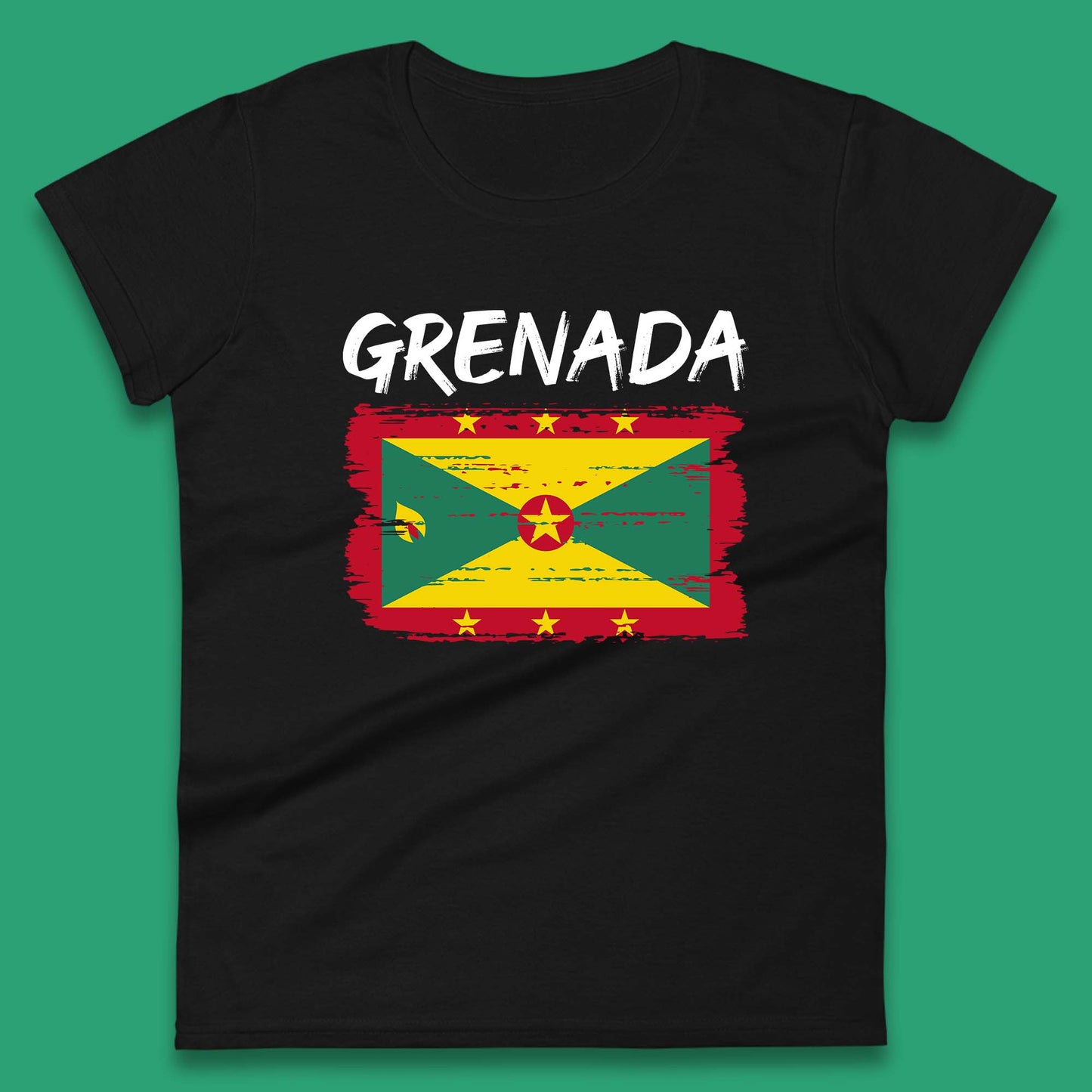 Grenada Flag Distressed Grenadian Heritage Country In The Caribbean Womens Tee Top