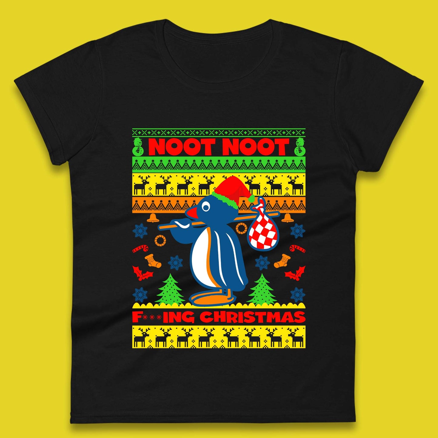 Penguin Noot Noot Christmas Womens T-Shirt