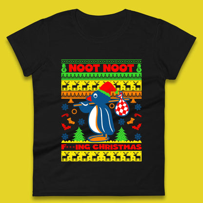 Penguin Noot Noot Christmas Womens T-Shirt