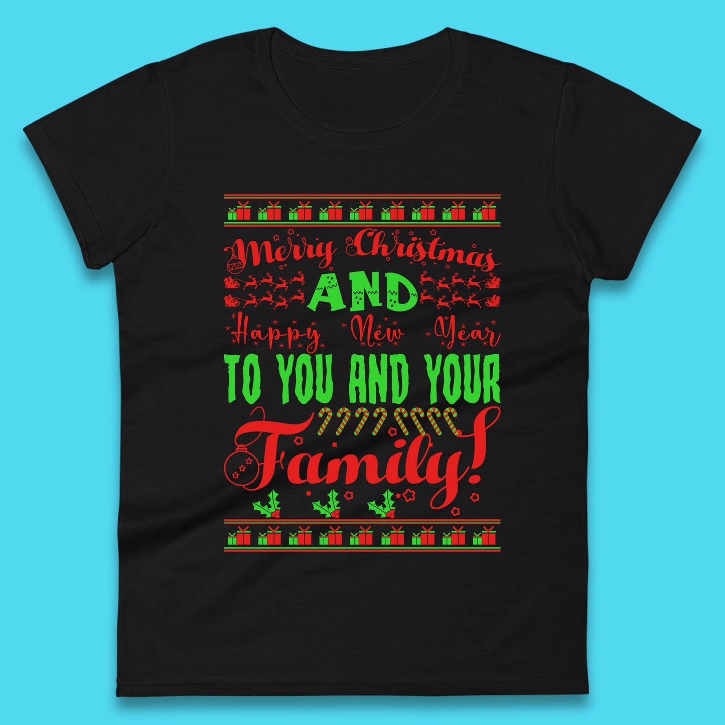merry christmas family womens t shirt