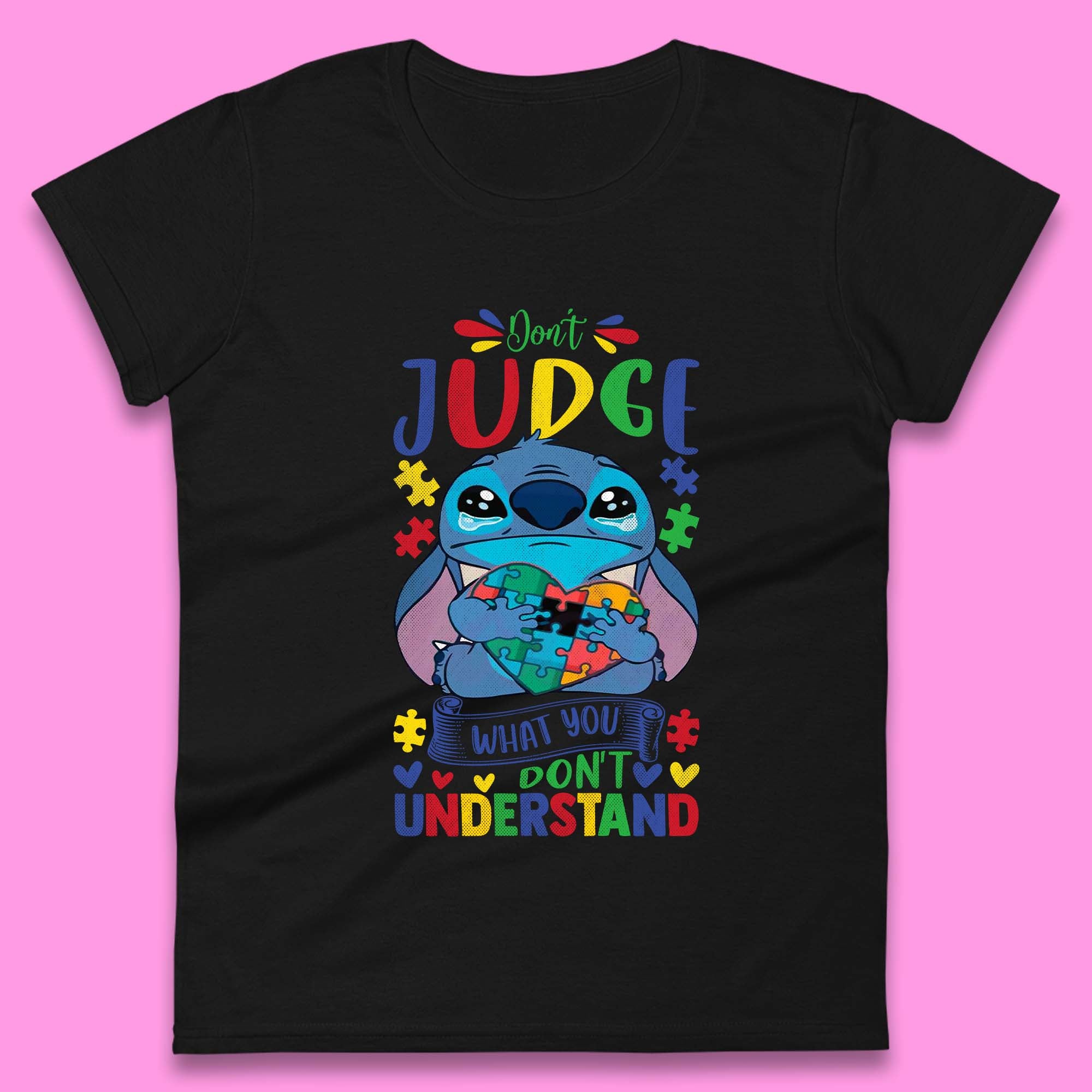 Autism Disney Stitch Womens T-Shirt