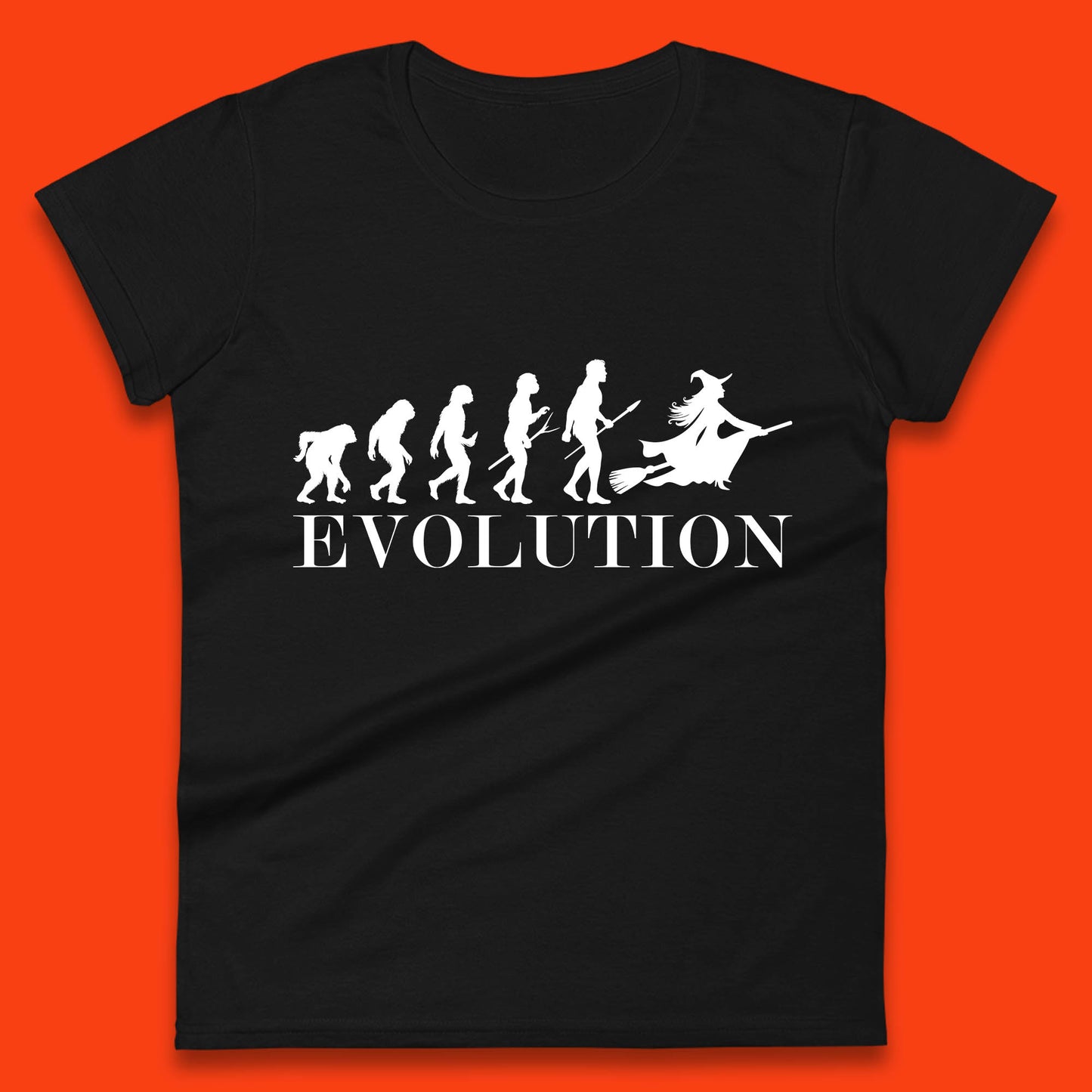 Witch Evolution Halloween Scary Spooky Witch Costume Womens Tee Top
