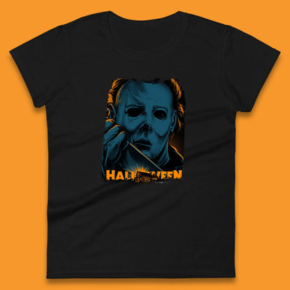 Halloween (1978) Poster Slasher Film Michael Myers Halloween Horror Thriller Movie Character Womens Tee Top