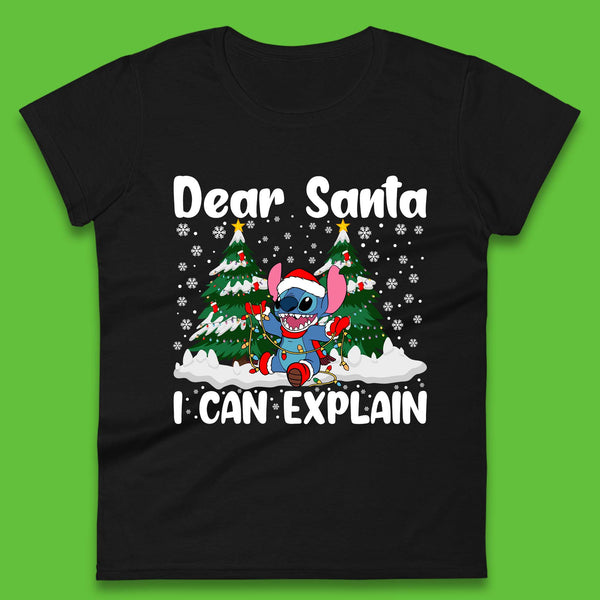 Santa Stitch Christmas Womens T-Shirt