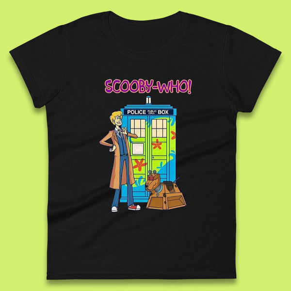 Scooby-Who Police Public Call Box  Scooby-Doo Doctor Who Tardis Police Box Womens Tee Top