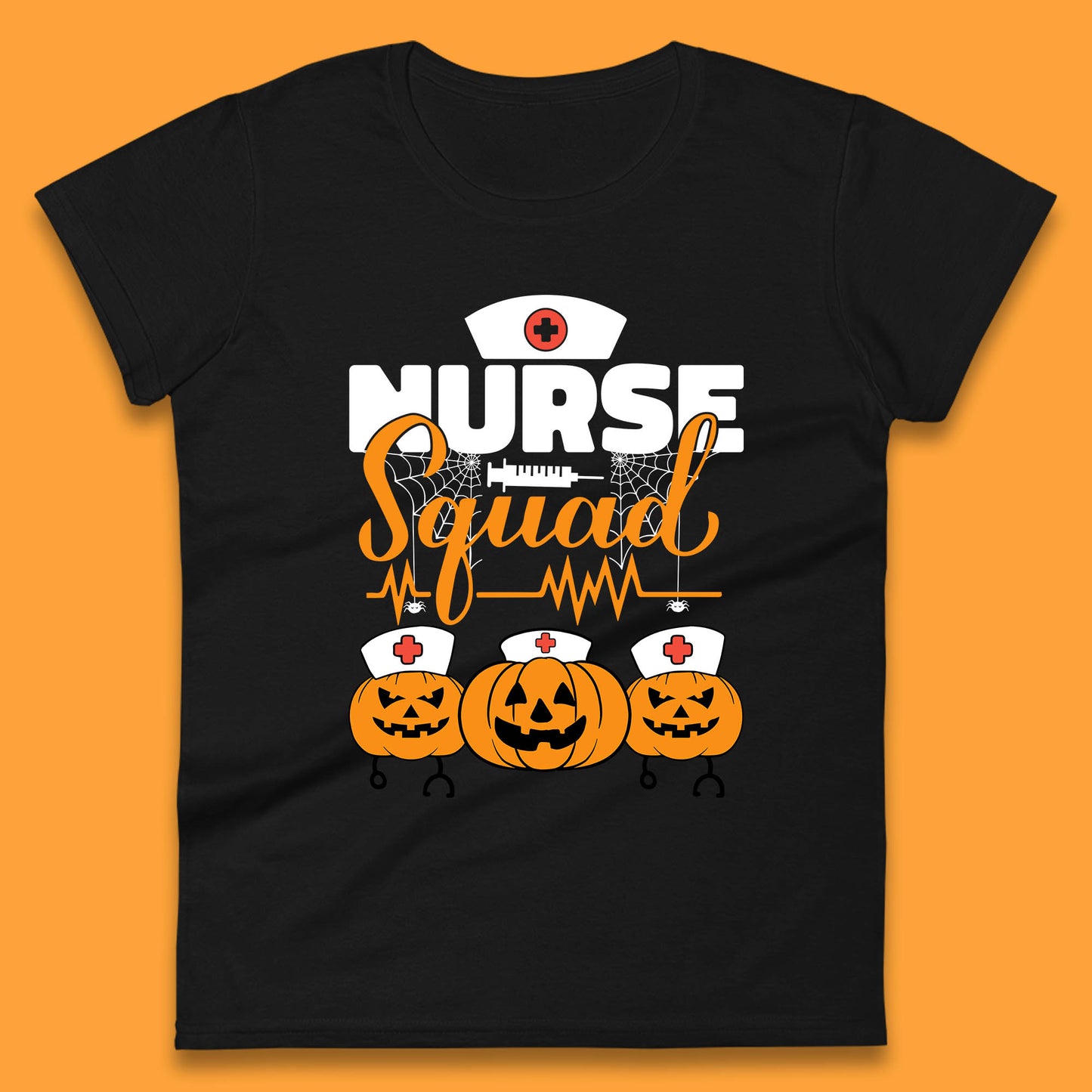 Halloween Nurse Squad Pumpkin Nursing Crew Spooky Nursing Squad Womens Tee Top