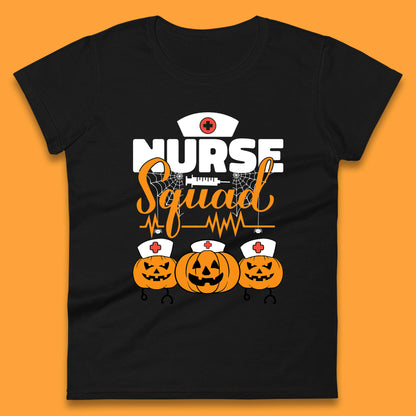 Halloween Nurse Squad Pumpkin Nursing Crew Spooky Nursing Squad Womens Tee Top