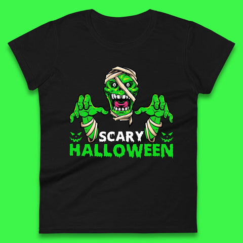 Scary Halloween Skull Zombie Mummy Horror Monster Zombie Hands Scary Vibes Womens Tee Top