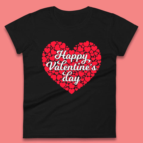 Happy Valentine's Day Hearts Womens T-Shirt