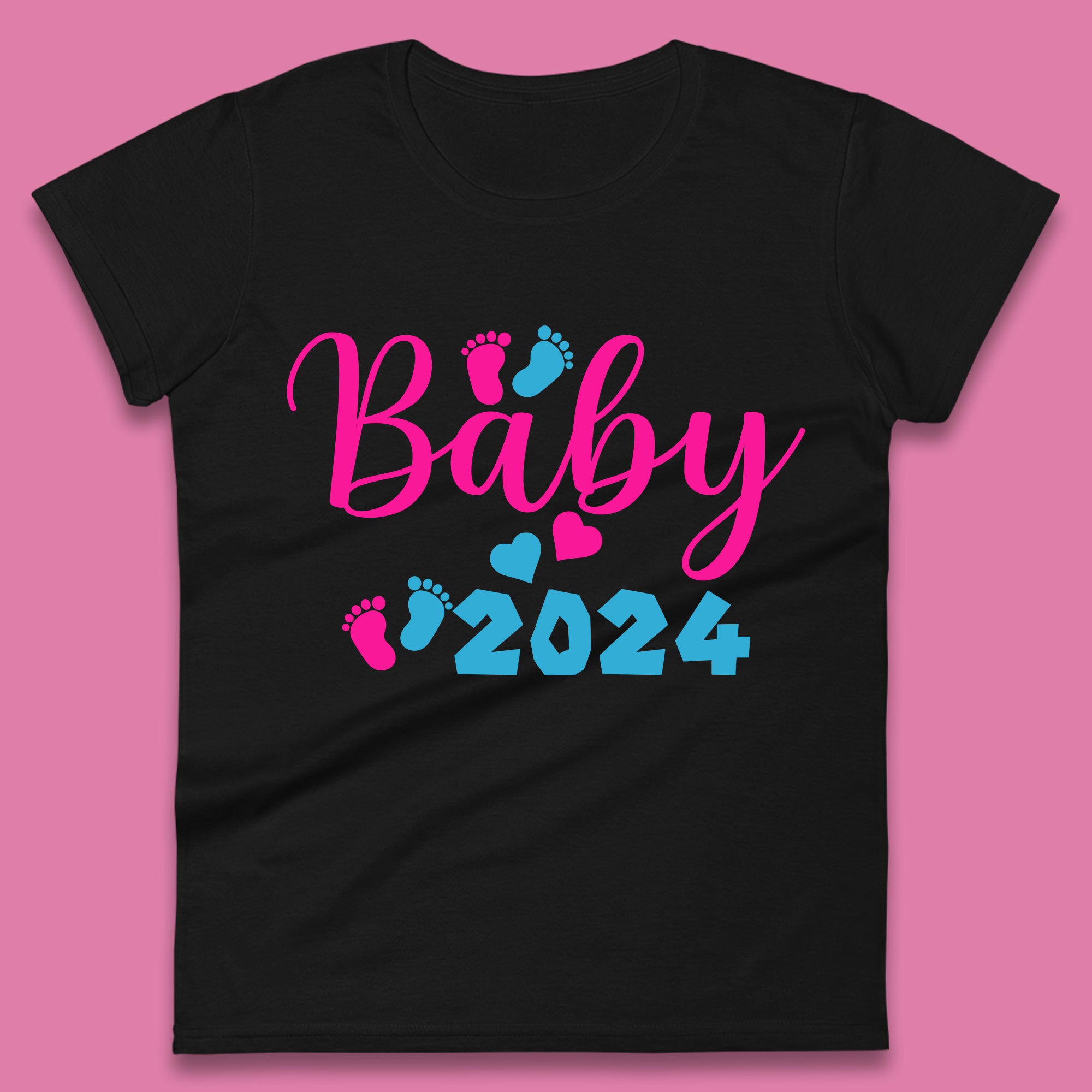 Baby 2024 Pregnancy Announcement Womens T-Shirt